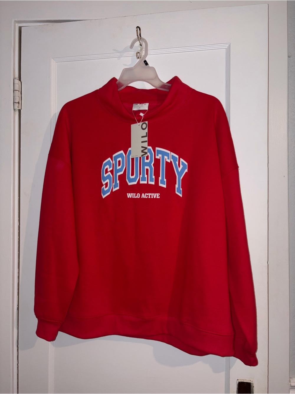 NWT WILO the label Active USA Sporty Red Sweatshirt